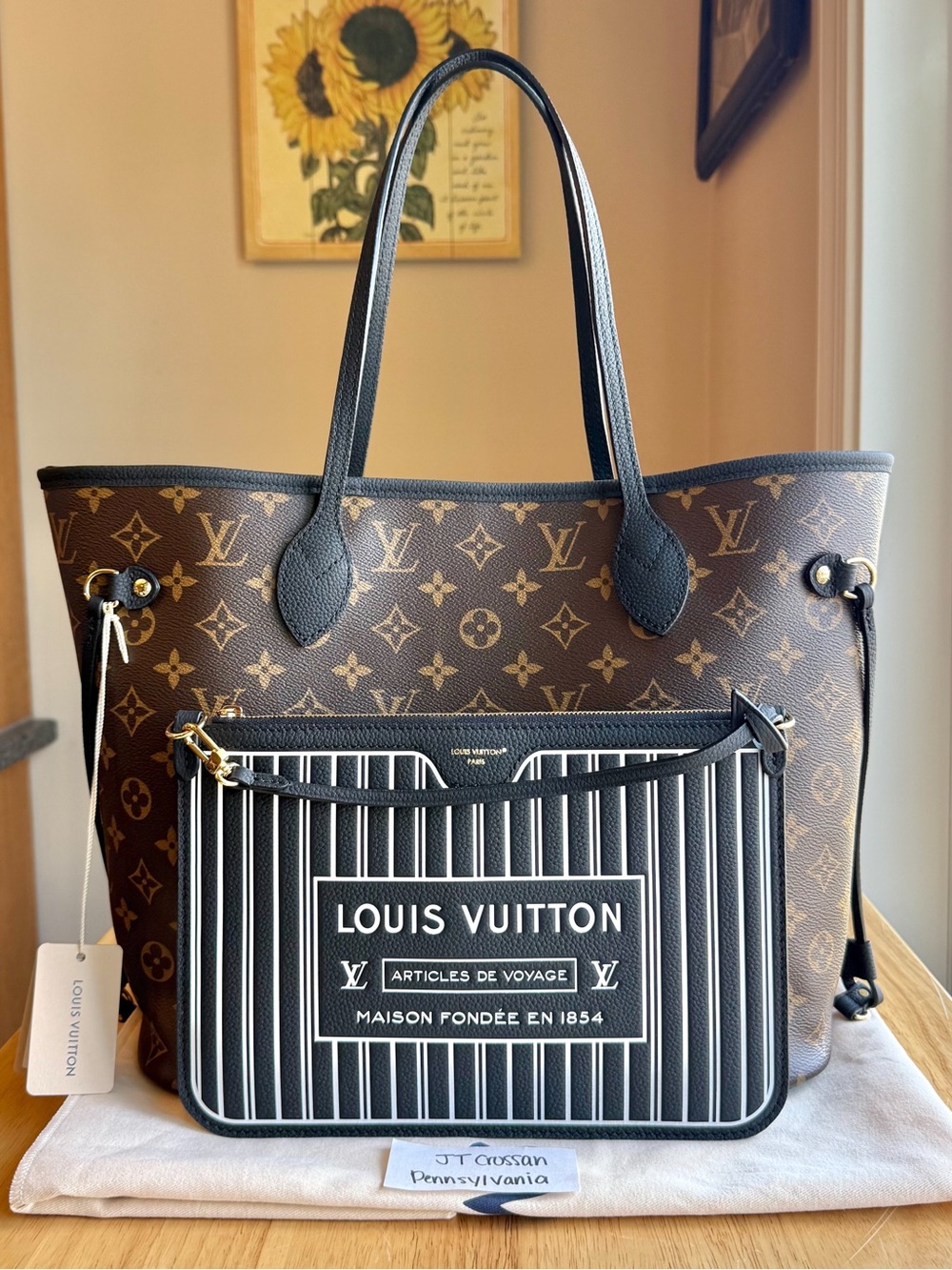 Louis Vuitton Neverfull Inside Out MM Black - Brand New